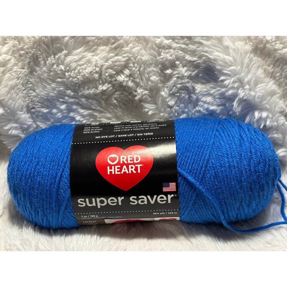 Red Heart Super Saver Yarn-Blue, E300-0886  M:2934 - New